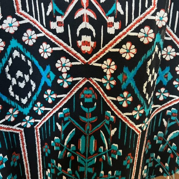 ELLA MOSS Racerback Tank Blouse | Boho Geometric Print Sleeveless Top | Size M - Picture 7 of 13